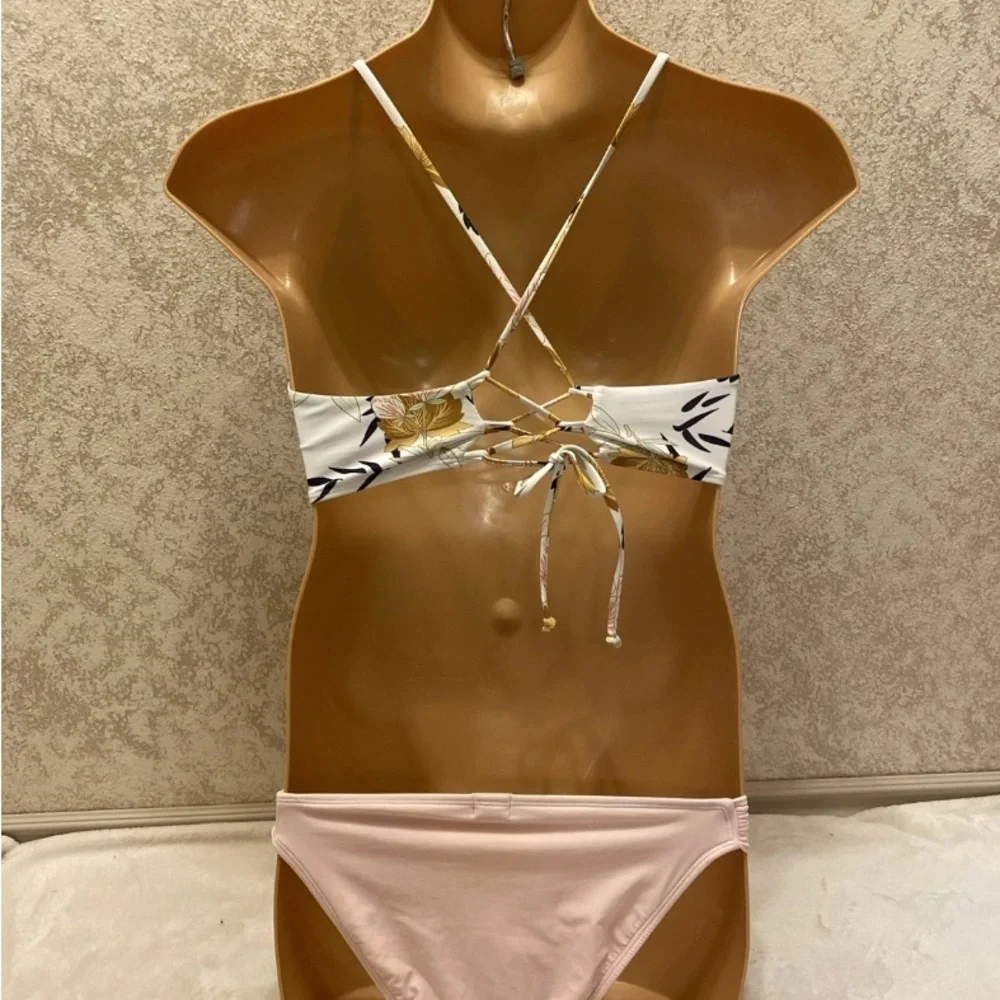 Zaful Floral Bikini Top Pink Bottom